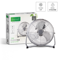 GREEN TECH Podni ventilator FE-35, 14", 70 W, bakreni motor, krom